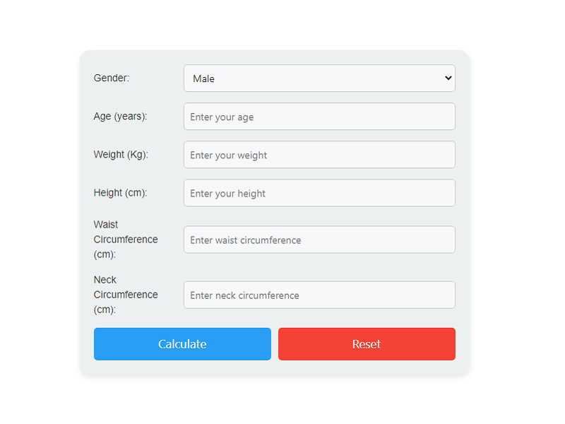 Body Fat Percentage Calculator Online