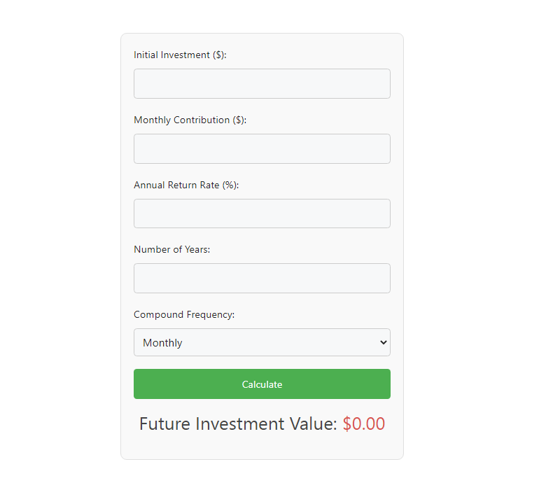 Investment Return Calculator Online