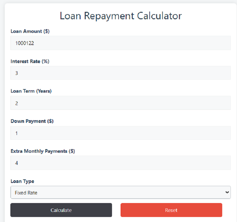 Loan Repayment Calculator