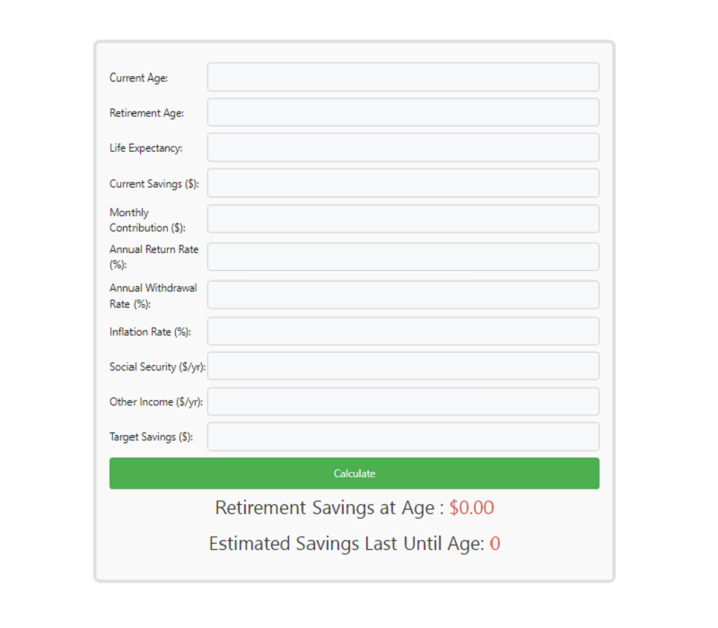 Retirement Calculator Online